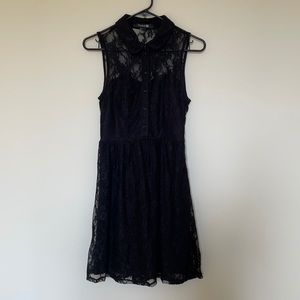 Forever 21 Black Lace Dress with Collar